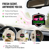 Désodorisant de voiture personnalisé en forme de bouclier, parfum fraise, carte parfumée suspendue pour promotion de logo d'entreprise, cadeaux automobiles