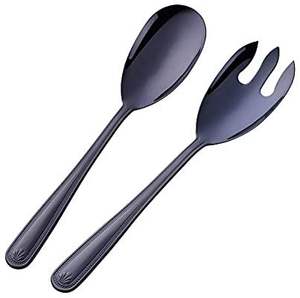 Ensemble de serveurs à salade en métal pour un usage quotidien à la maison, offrant une construction solide et durable et une présentation élégante et moderne sur la table - Product Image 2