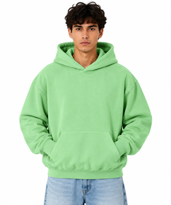 Sudadera con Capucha para Hombre, Diseño 100% Italiano, con Bolsillo, Tejido Cómodo y Resistente de 330g, para Actividades Invernales, Color Menta - Product Image 1
