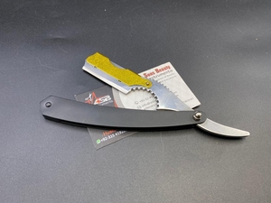 Maquinilla de afeitar recta de peluquero profesional de alta calidad de acero inoxidable con hoja única reemplazable y logotipo personalizado - Product Image 5