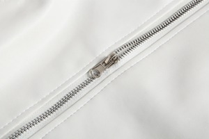 Slim Fit blanc en cuir véritable veste pour hommes décontracté Locomotive fermeture éclair vêtements mâle mode Bomber moto vêtements d'extérieur manteaux Hombre - Product Image 4