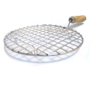 Bandeja redonda de red Tandoor de alta calidad para barbacoa, estilo moderno con mango de madera, parrilla tostada de la India - Product Image 5