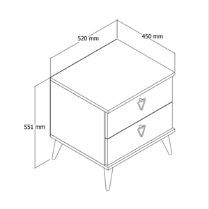 Chevets AFOSSA, chevet de chambre à coucher, chevet moderne, armoire de chevet, unité d'armoire en bois en provenance de Turquie - Product Image 4