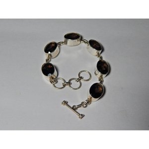 Pulsera de cuentas de piedras preciosas facetadas ahumadas de plata de ley 925, regalo de joyería de moda para - Product Image 2