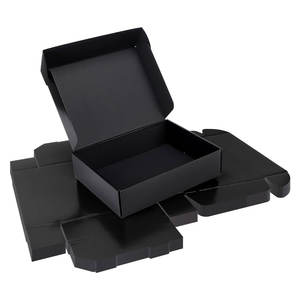 Cajas de envío de cartón corrugado negro: embalaje, cajas de regalo con tapas para pequeñas empresas personalizadas - Product Image 1