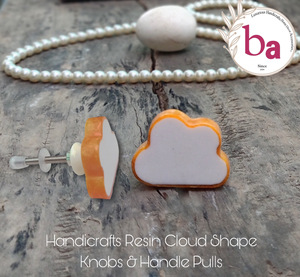 Poignées de meubles industrielles en résine blanche dorée faites à la main pour commode, armoire, cuisine, salle à manger - Haute qualité, faciles à installer - Product Image 2