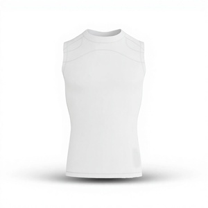 Camiseta Deportiva Unisex Blanca sin Mangas de Compresión, Alto Rendimiento, Soporte Muscular, Transpirable, Secado Rápido, para Entrenamiento Atlético - Product Image 1
