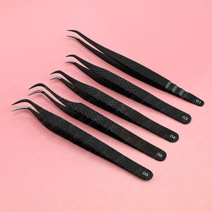 Nouvelle arrivée pince à épiler d'extension de cils à pointe de fibre 45 pince à épiler longue d'isolation droite et incurvée à angle de 90 degrés - Product Image 1