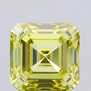 5.09 Carat Asscher Cut Fancy Intense Yellow Lab Grown Diamond VS1 IGI Certified CVD Luxury Jewelry - Product Image 1