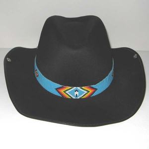 Bandeau à perles géométriques à la main en plumes nouveau chapeau de paille Fedora accessoires perlés accessoires de chapeau pour hommes et femmes - Product Image 1