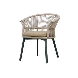 Saxo Dining <b>Chair</b> Lum Weaving Solid Teak <b>Wood</b> Aluminium Feet Durable Outdoor Patio Villa Park Use Modern Minimalist Design - Product Image 3