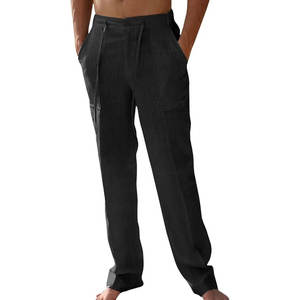 High Quality Blank Flat Track Pants Lightweight Cotton <b>Casual</b> <b>Mens</b> <b>Trousers</b> Custom Straight Leg Breathable <b>Elastic</b> <b>Waist</b> - Product Image 1