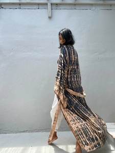 Vestido largo Kimono de rayón para mujer, ropa de dormir estilo bohemio, informal, a la moda, Tie-Dye - Product Image 3