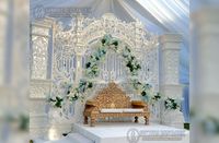 Scène de Cérémonie de Mariage et de Fiançailles Moderne et Simple en Bois avec Design Ouvert