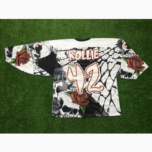 เครื่องแบบผู้ใหญ่เสื้อเจอร์ซีย์เล่นฮ็อกกี้น้ำแข็งผ้าโพลีเอสเตอร์100% พร้อมโลโก้สีตามสั่ง - Product Image 2