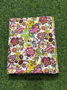 100% Premium Cotton Artisan Floral Hand Block Print Fabric Boho Chic Rustic Home <b>Decor</b> DIY Quilting Dress Sold Yard Quilting - Product Image 3