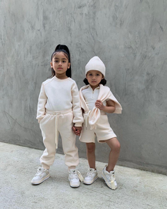 Ensemble deux pièces unisexe personnalisé, sweat-shirt et short, polaire polyester/coton, décontracté, uni, vêtements d'hiver - Product Image 4