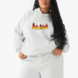 OEM/ODM 100% coton sweats à capuche surdimensionnés pull à épaules tombantes sweats logo personnalisé sweats à capuche pour femmes en coton lourd - Product Image 6