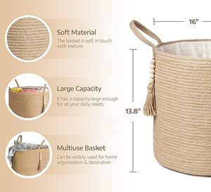 Jute Rope <b>Storage</b> Basket - Handmade Rustic Organizer for Bedroom <b>Closet</b> Shelves and Entryway Available in Wholesale - Product Image 3