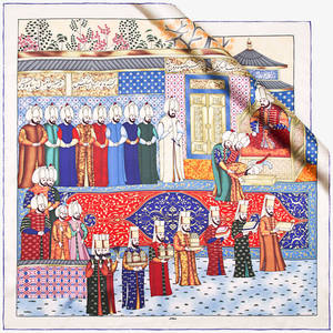Écharpe carrée en satin de soie à imprimé numérique design 90x90cm Motif personnalisé - Product Image 2