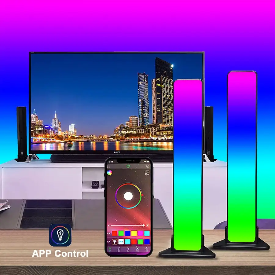 Akıllı Tuya WiFi müzik Sync MIC APP kontrol ritim ortam lamba atmosfer gece işıkları için Bar oyun odası TV Rgb Led ışık Bar