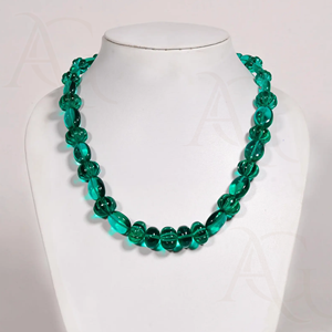 Collar de Esmeralda cultivada en laboratorio, cuentas facetadas, hilo de piedras preciosas de corte Nano verde pulido suave para fabricación de joyas personalizable - Product Image 6