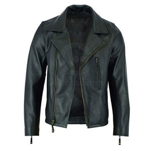 Veste en cuir d'hiver pour homme en cuir de vache respirant, logo frontal décontracté, haute qualité, écologique, en stock, prix raisonnable - Product Image 1