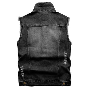 New High Quality <b>Men's</b> Denim <b>Vest</b> Moto & Biker Waistcoat <b>Slim</b> Fit <b>Men's</b> Clothing Casual Sleeveless Denim <b>Vest</b> - Product Image 2