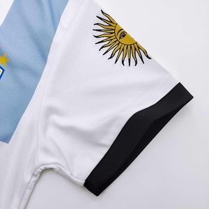 Conjunto de Camiseta de Fútbol a Rayas de Argentina con Número 10 y Pantalones Cortos, 100% Algodón Orgánico, Marca con Bandera Americana Bordada, Ropa Deportiva - Product Image 3