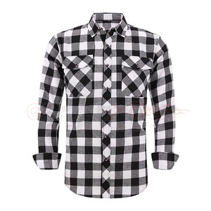 Vêtements de sport de course pour hommes Chemise à manches longues en flanelle imperméable pour la moto Style motard blindé doux - Product Image 1