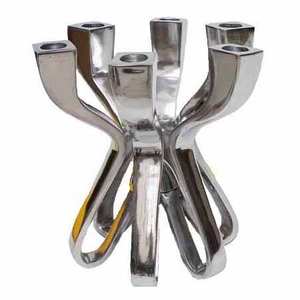 Bougeoir en métal en aluminium poli pour maison hôtel et salon éclairage de Noël festif but décoratif - Product Image 1