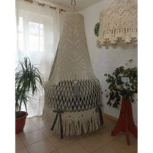 Silla Colgante de Macramé Estilo Bohemio para Uso en Interiores y Exteriores, Silla de Jardín y Muebles de Exterior, Hamaca Colgante - Product Image 2