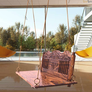 จูลาสวิงในร่มทำจากไม้แกะสลักด้วยมือมีลวดลายประณีตและผิววอลนัทสีเข้มมีจำหน่ายในราคาขายส่ง - Product Image 3