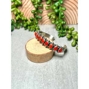 Sheilo Tso ธรรมชาติปะการังและเงินสเตอร์ลิงกำไลข้อมือเครื่องประดับแฟชั่น - Product Image 3
