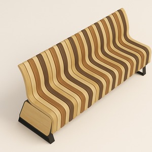 Banc de salon moderne en bois chaise d'attente d'aéroport longue et incurvée Vietnam tarifs bas - Product Image 1