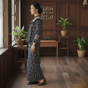 ชุดบาจู คูรุง โมเดน ซูลัม เคราวัง โรงงานขายส่ง ปักลาย ปักลายนูน ลายเรขาคณิต เป็นมิตรกับสิ่งแวดล้อม ผ้ามีเท็กซ์เจอร์ ไม่ต้องรีด - Product Image 2