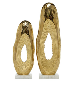 Contemporary Handicraft Uniquely Designed Gold Finished Metal Art Sculpture Interior Easter Tabletop Decorative Accents - Product Image 1