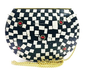 กระเป๋าคลัทช์ทำด้วยมือสีดำและสีขาวโมเสคสำหรับผู้หญิงกระเป๋าใส่ของสำหรับงานเลี้ยงตอนเย็นและงานแต่งงาน - Product Image 3