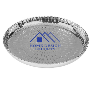 Plateau de service alimentaire en métal au design martelé argenté Plateau de service alimentaire en métal fait main au design le plus récent - Product Image 1