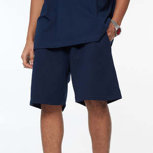 Alta calidad 2025 peso pesado sólido impresión Digital bordado medio Casual ajustable cintura elástica pantalones cortos holgados para hombres - Product Image 5