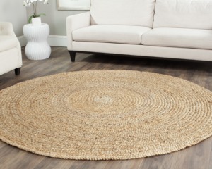 Alfombra Redonda Ecológica de Yute, Tejida con Fibra Natural, Diseño Zen Asiático, Tapete Trenzado para el Hogar, Dormitorio, Sala de Estar - Product Image 1