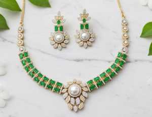 Conjunto de Collar de Diamantes Americanos de Lujo con Acabado en Rodio Blanco, Joyería de Diseño para Bodas, Festivales y Celebraciones - Product Image 2