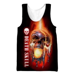 Moto Biker moda personalizada calavera impresa 3D chaleco Unisex verano Casual Tank Tops Halloween Horror Harajuku Streetwear camiseta interior - Product Image 5
