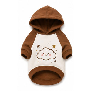เสื้อฮู้ดดี้หูแมวน่ารักสำหรับสัตว์เลี้ยง สีเทาขาว พิมพ์ลายการ์ตูน เสื้อคลุมสุนัขแบบ unisex - Product Image 5