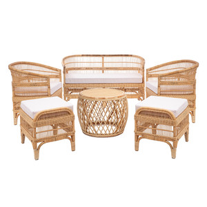 Meubles de maison, chaises de salle à manger inclinables en rotin et table basse pour la chambre à coucher et le jardin, design contemporain - Product Image 1