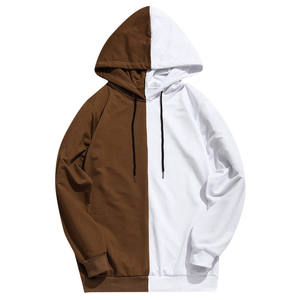 Sudadera con Capucha para Hombre, Tendencia de Moda, Mitad Negra, Mitad Blanca, Estilo Fresco, Primavera, Manga Larga, Algodón - Product Image 2