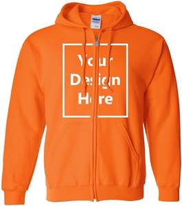 La mejor Sudadera con capucha Power Blend Full-Zip para hombres y mujeres Sudadera de lana de algodón 100% Teñido liso de talla grande disponible - Product Image 4