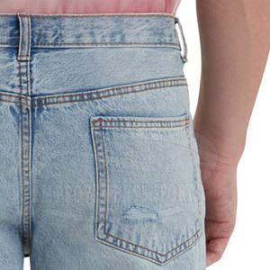 Pantalones vaqueros rectos de hombre MOQ bajo al por mayor, ropa transpirable de color sólido para lavado medio de primavera - Product Image 6