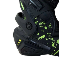 Chaussures de course pour moto, hauteur cheville imperméable confortable avec doublure en cuir véritable, semelle intérieure en caoutchouc, veste de moto OEM
