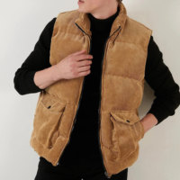 Chaqueta sin mangas para hombre, informal, para exteriores, con cuello alto, acolchada, cortavientos, con forro polar grueso, cálida para invierno, acanalada, transpirable